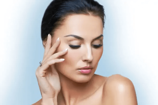 Beautiful woman face close up stock image