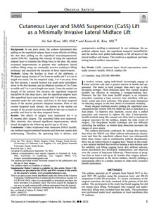 Screenshot of Cutaneous Layer and SMAS Suspension (CaSS) Lift as a Minimally Invasive Lateral Midface Lift pdf Screenshot of Cutaneous Layer and SMAS Suspension (CaSS) Lift as a Minimally Invasive Lateral Midface Lift pdf