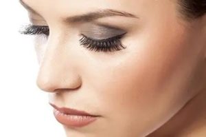 Woman cosmetic closeup beauty portrait stock image