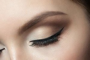 Female Eye with Extreme Long False Eyelashes stock image