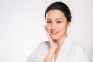 Beautiful Young asian Woman with Clean Fresh Skin stock image